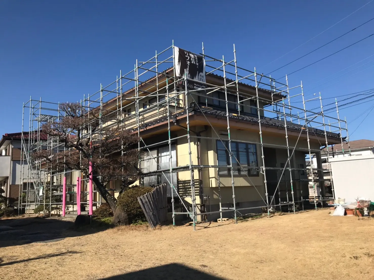 千葉県千葉市 外壁塗装 足場工事 千葉県千葉市 外壁塗装 屋根塗装 株 四葉建装