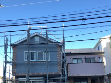 千葉県習志野市にて外壁塗装用の足場撤去作業！