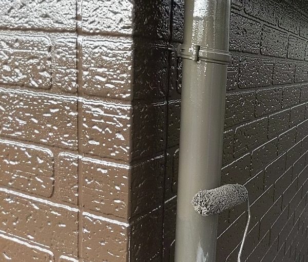千葉県千葉市若葉区　A様邸　外壁塗装・屋根塗装・付帯部塗装　雨樋塗装の工程 (1)