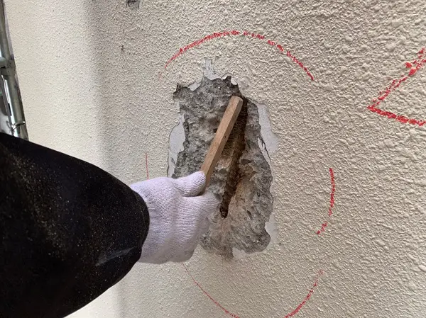 千葉県千葉市稲毛区 Rビル 外壁塗装 外壁補修作業 爆裂とは 千葉県千葉市 外壁塗装 屋根塗装 株 四葉建装