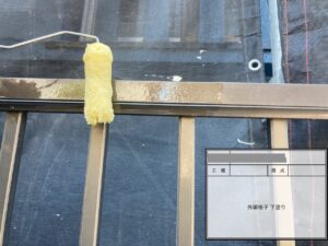 千葉県習志野市　M様邸　外壁塗装　外塀格子ケレン・下塗り（2）