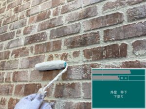 千葉県千葉市稲毛区　K様邸　外壁塗装、帯下の下塗りを行いました！（1）