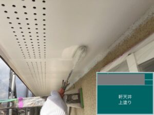 千葉県四街道市　O様邸　外壁塗装　軒天井の塗装（2）