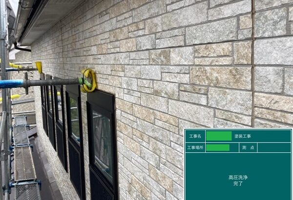 千葉県八千代市・T様邸　外壁塗装　足場設置～高圧洗浄 (3)