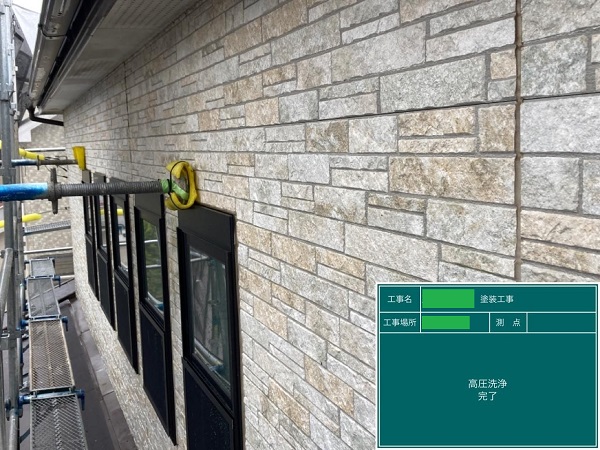 千葉県八千代市・T様邸　外壁塗装　足場設置～高圧洗浄 (3)
