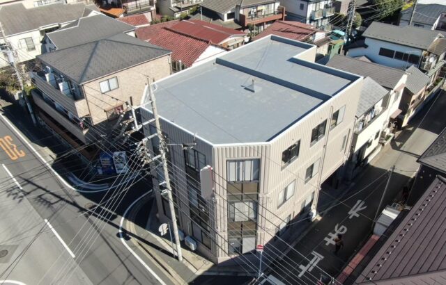 千葉県千葉市中央区　3階建てオフィスビル　外壁塗装・陸屋根シート防水